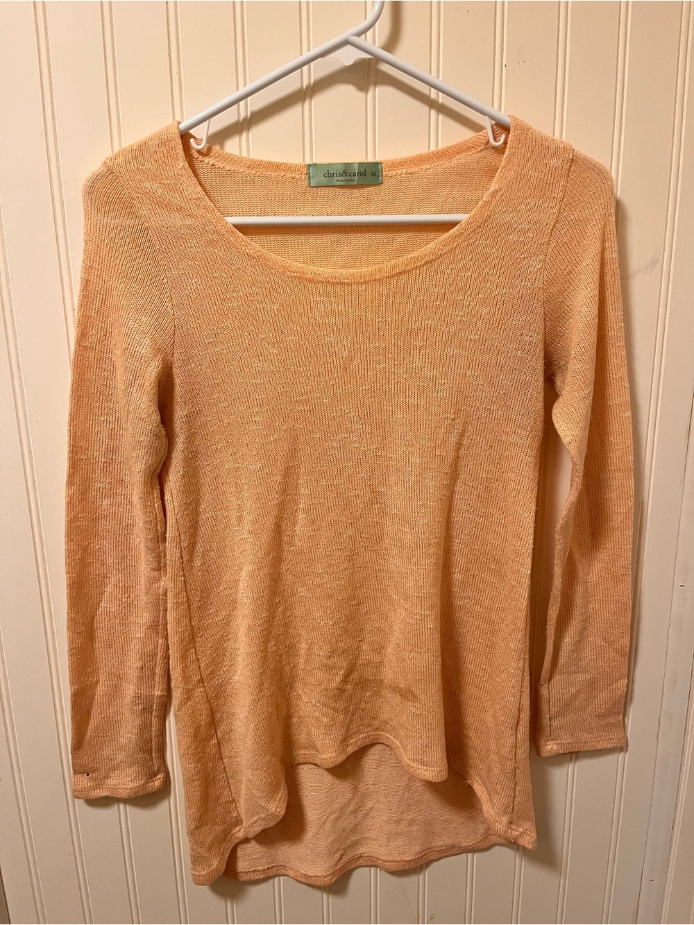 Chris & Carol Peachy Pink Scoop Neck Lightweight Knit Sweater